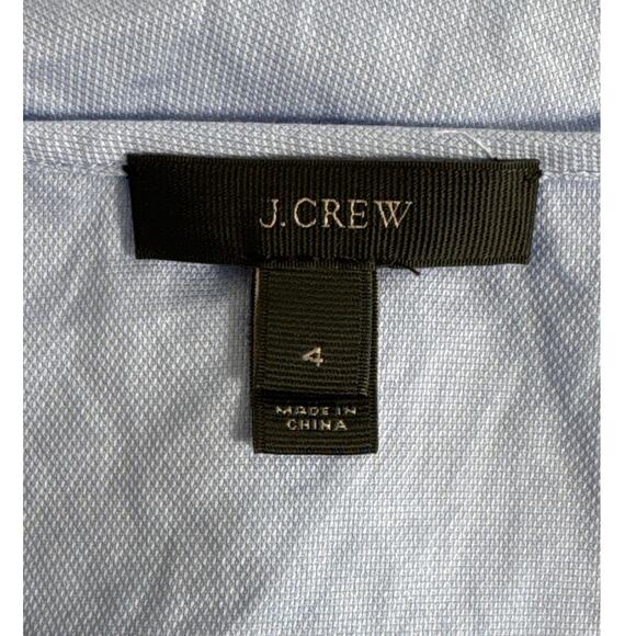 J. Crew Margot Ruffle Front Sleeveless Top in Cotton Pique Light Blue Size 4 - Picture 4 of 8